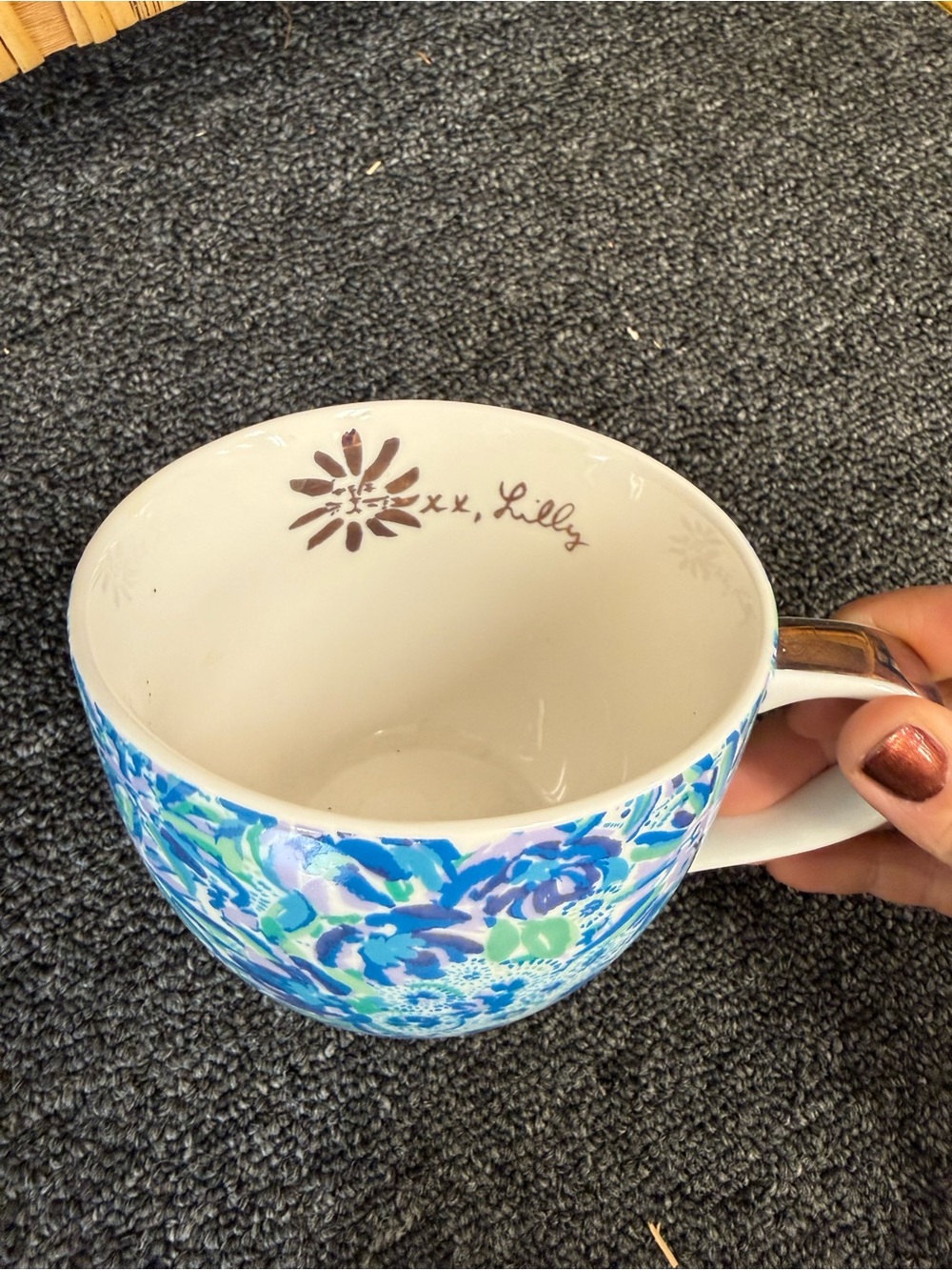 Lilly Pulitzer Blue & Teal Floral Ceramic Mug